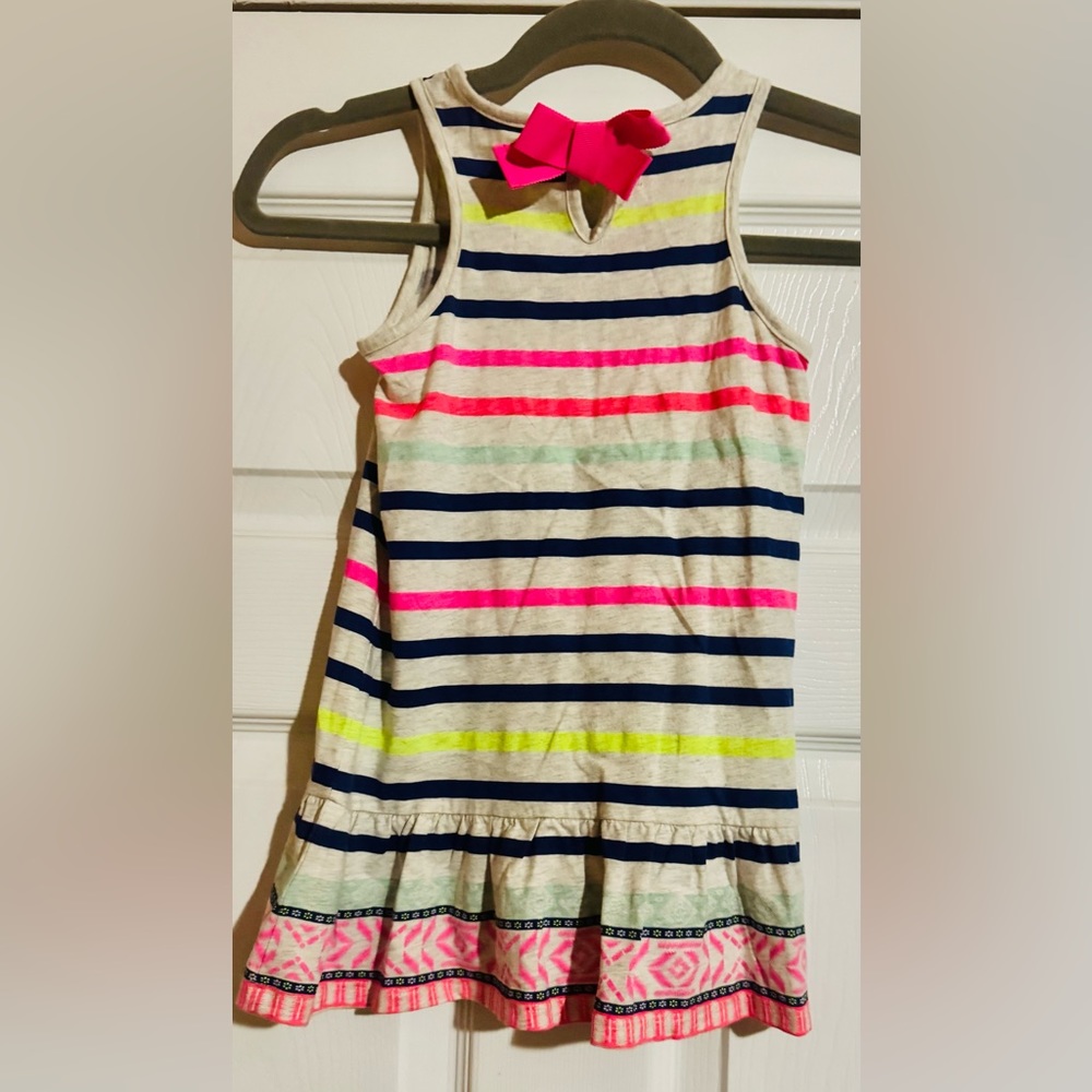 OshKosh B'gosh Pink and Blue Tie Front Halter Dress